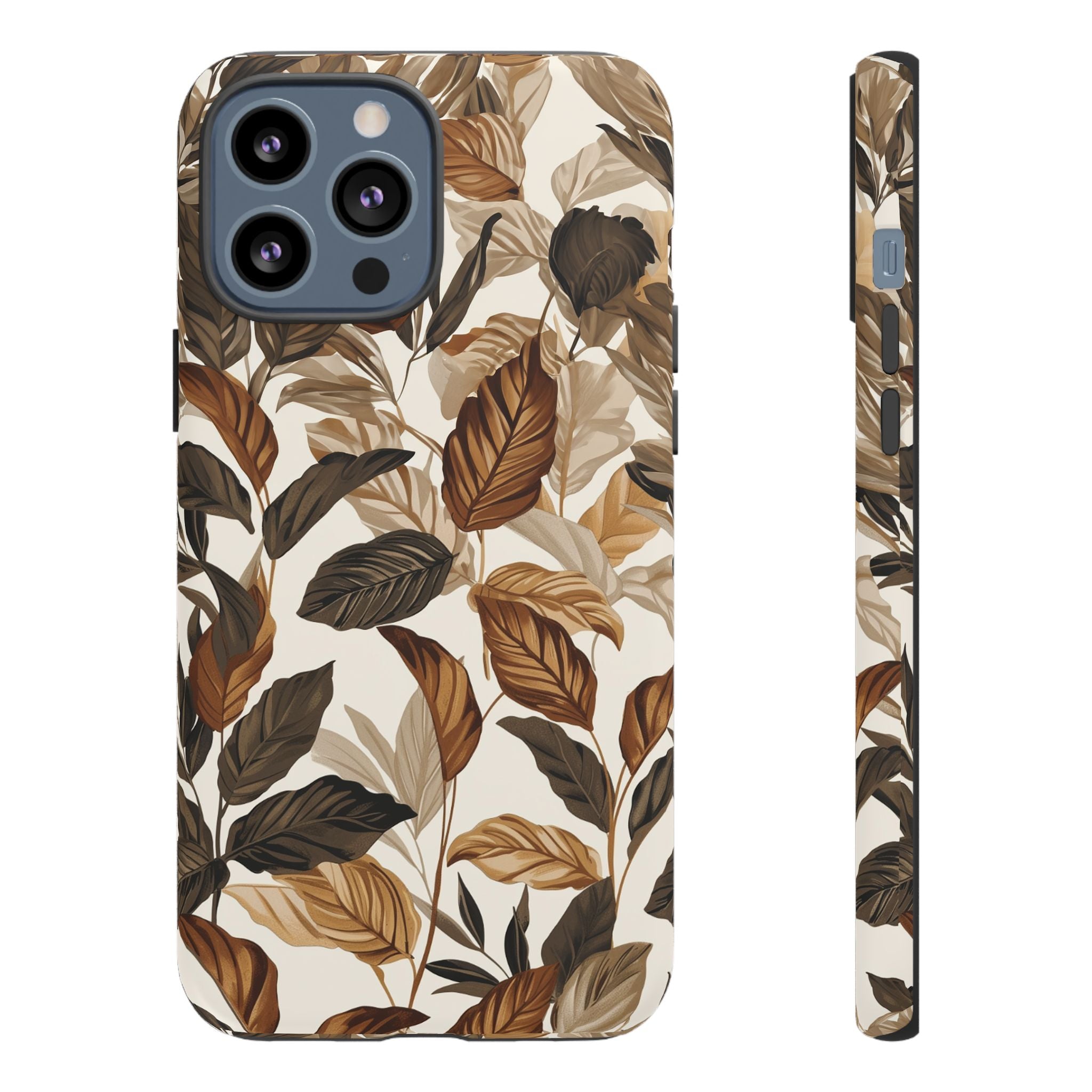Autumn Leaves Phone Case — Brown Botanical Tough Case