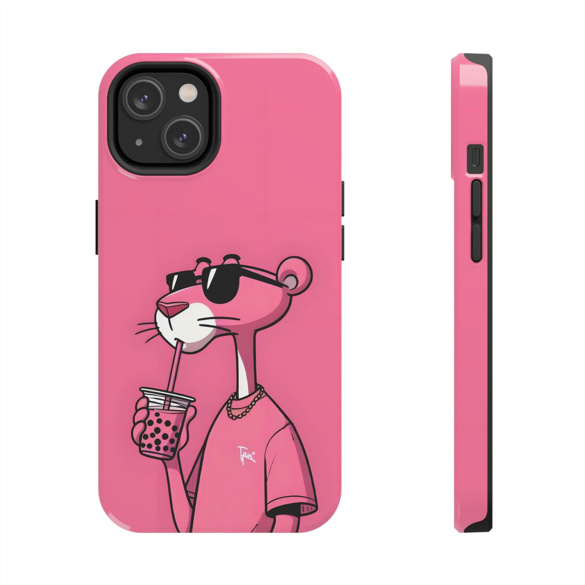 Pink Panther Bubble Tea Phone Case — Tough Protective iPhone Cover