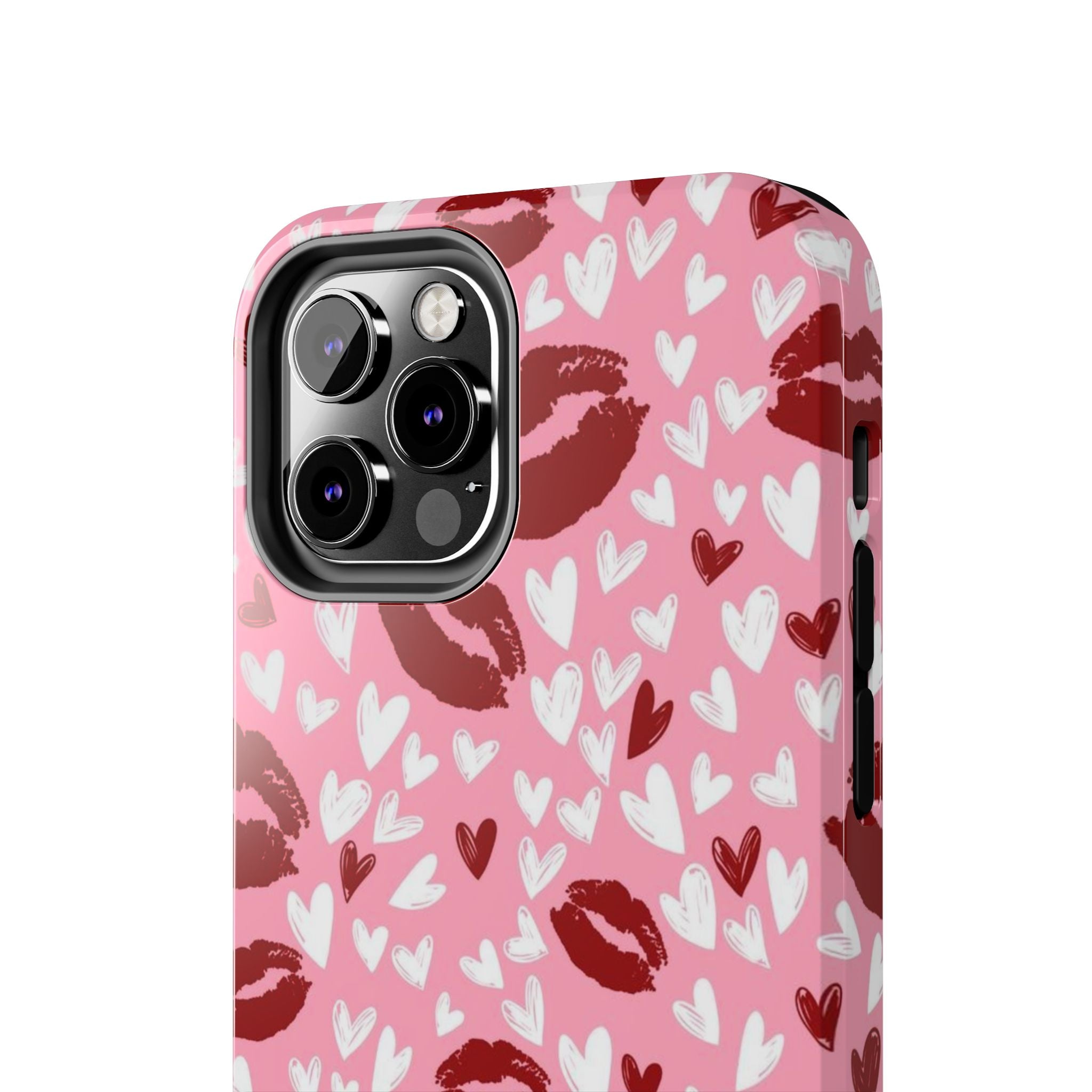 Pink Kiss Hearts Tough Phone Case — Cute Valentine Protective Phone Cover