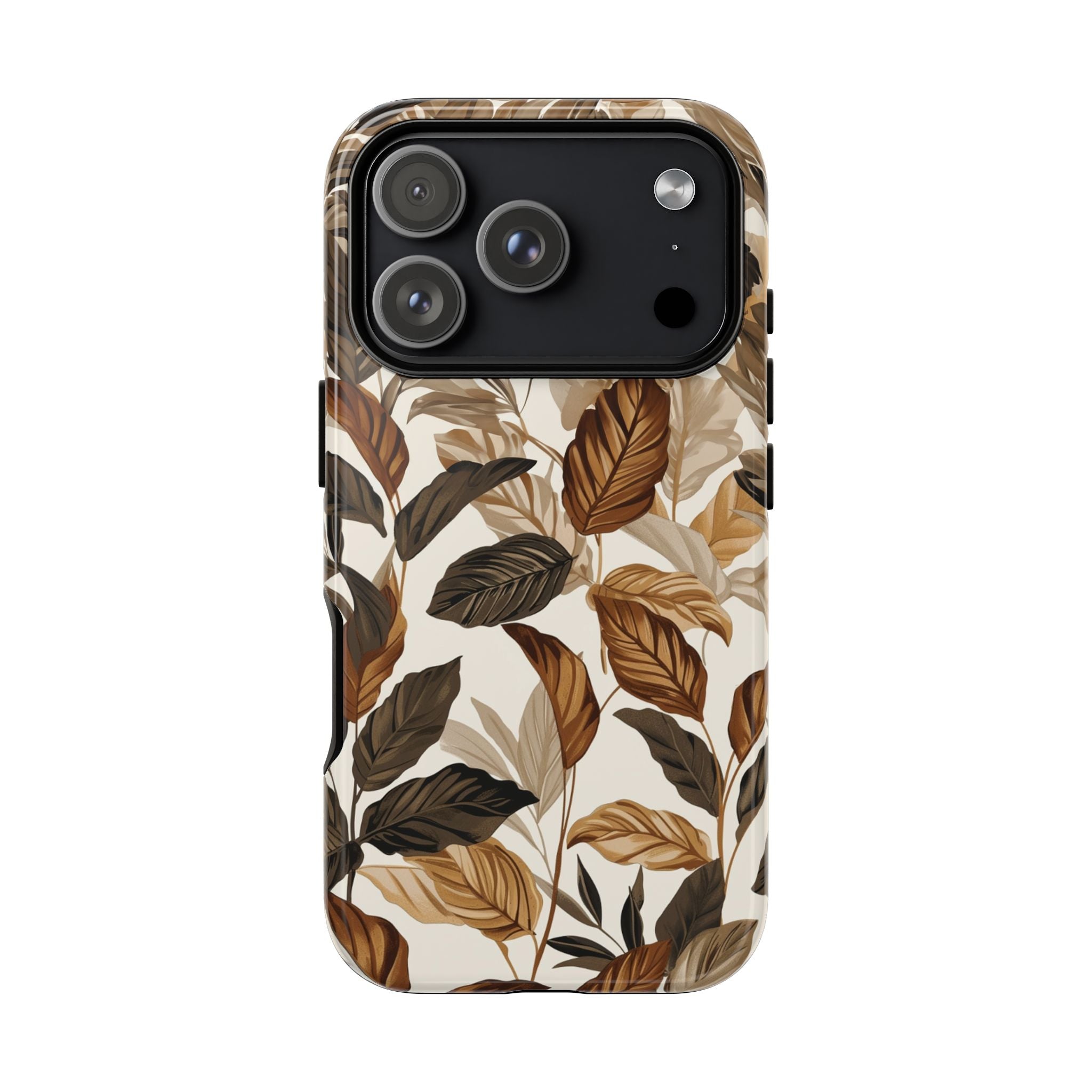 Autumn Leaves Phone Case — Brown Botanical Tough Case