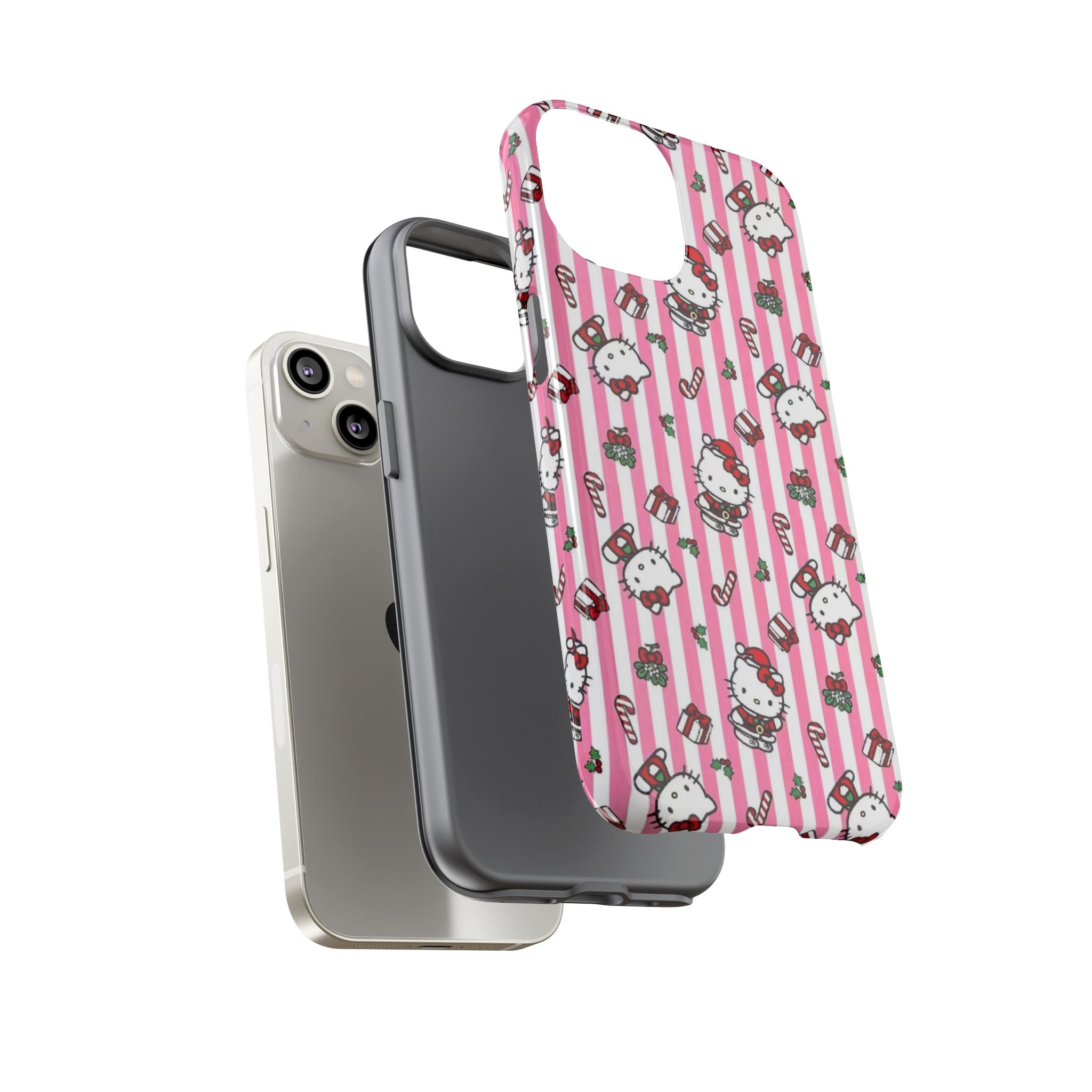 Hello Kitty Pink Holiday Phone Case — Cute Candy Cane & Gift iPhone Cover