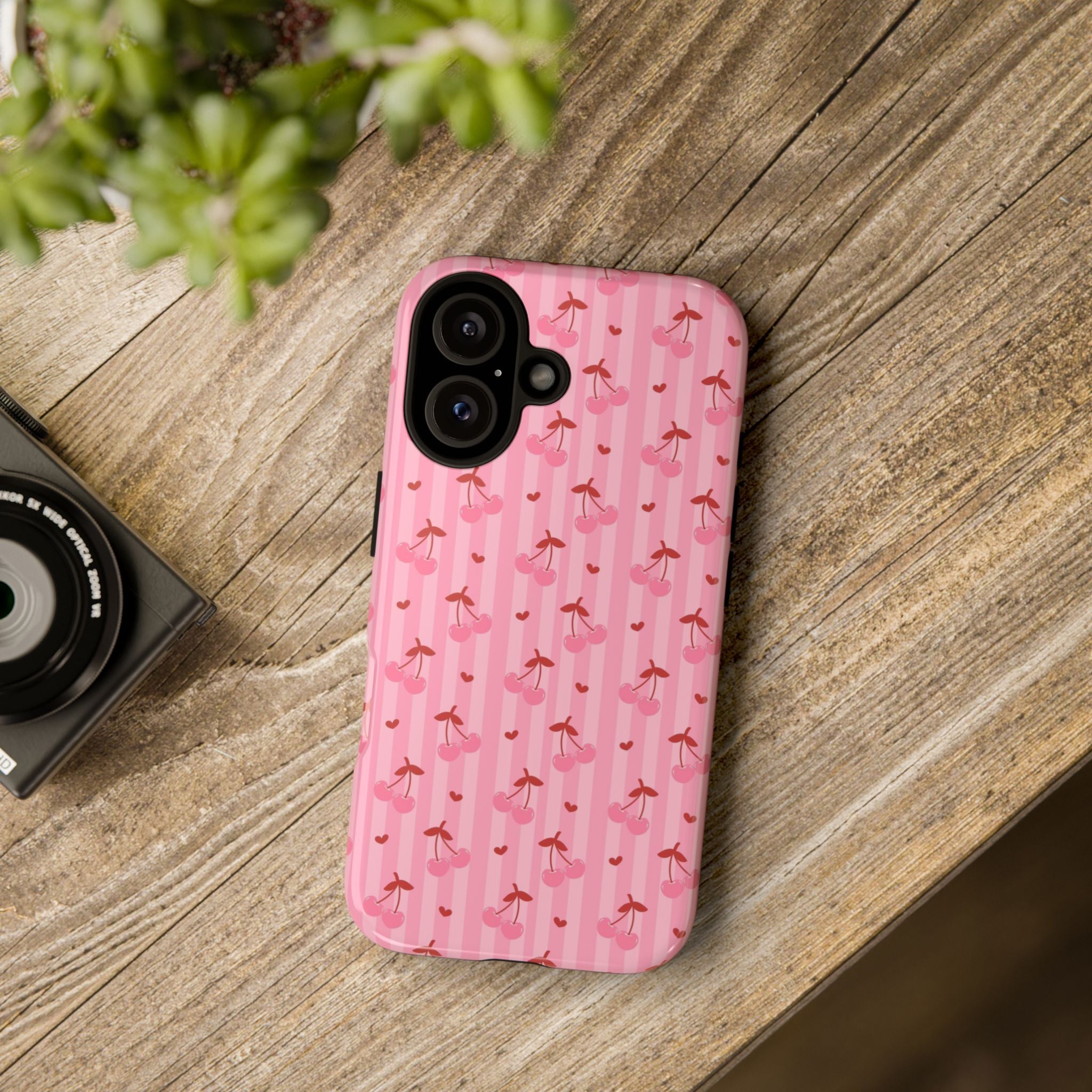 Pink Cherry Pattern Tough Phone Case