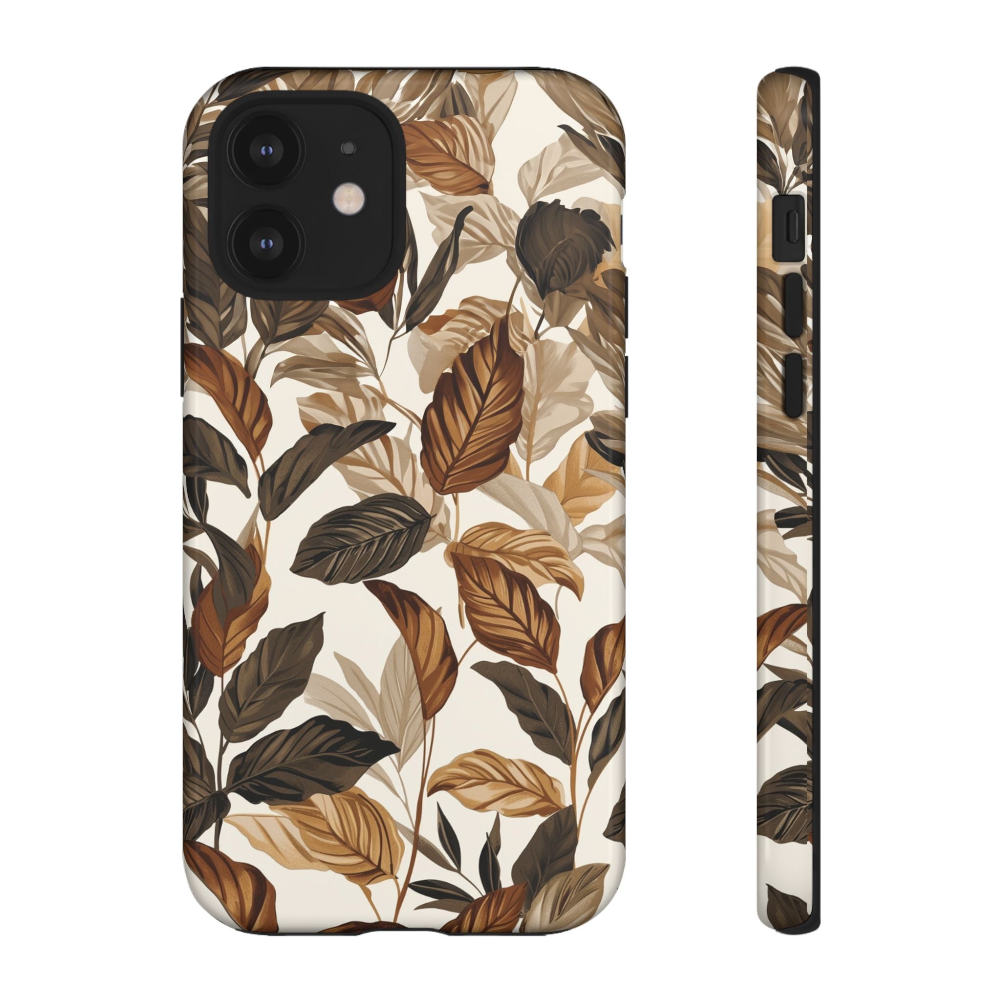 Autumn Leaves Phone Case — Brown Botanical Tough Case