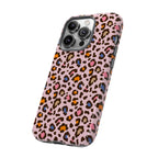 Pink Leopard Print Tough Phone Case — Durable Protective iPhone Cover