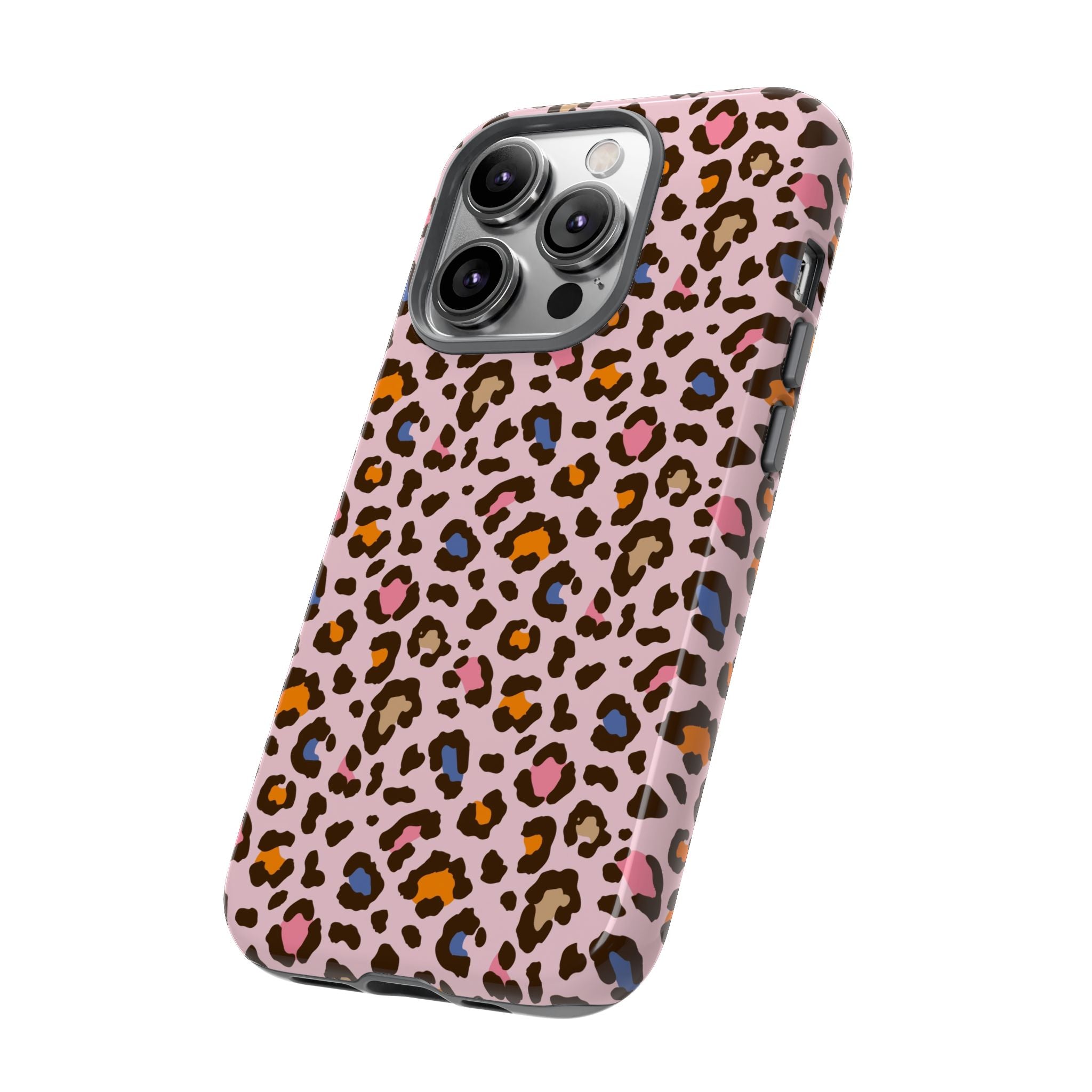 Pink Leopard Print Tough Phone Case — Durable Protective iPhone Cover