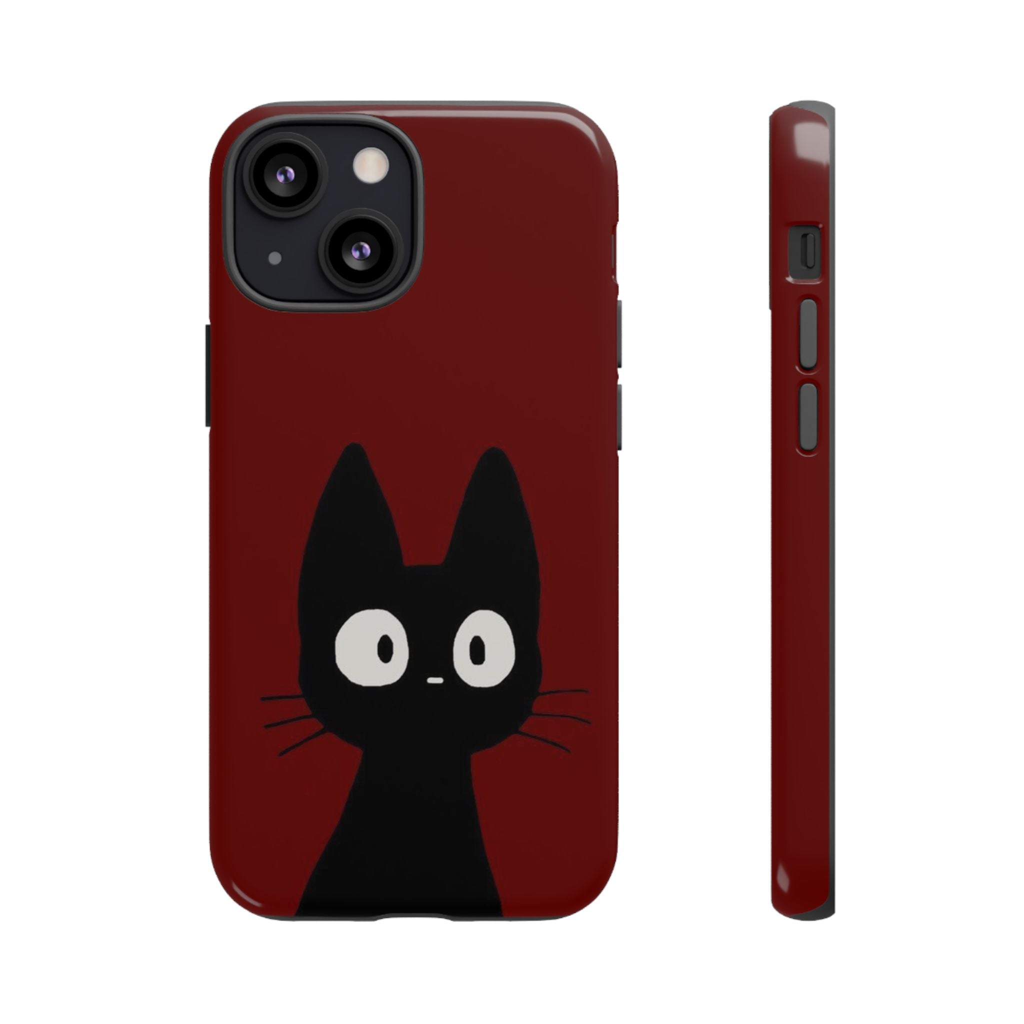 Black Cat Phone Case — Cute Kawaii Cat iPhone Cover ("Tough Cases")