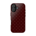 Maroon Polka Dot Tough Phone Case — Slim Protective iPhone Cover