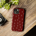 Red Bow Pattern Phone Case — Protective Tough Case with Elegant Holiday Ribbon Design
