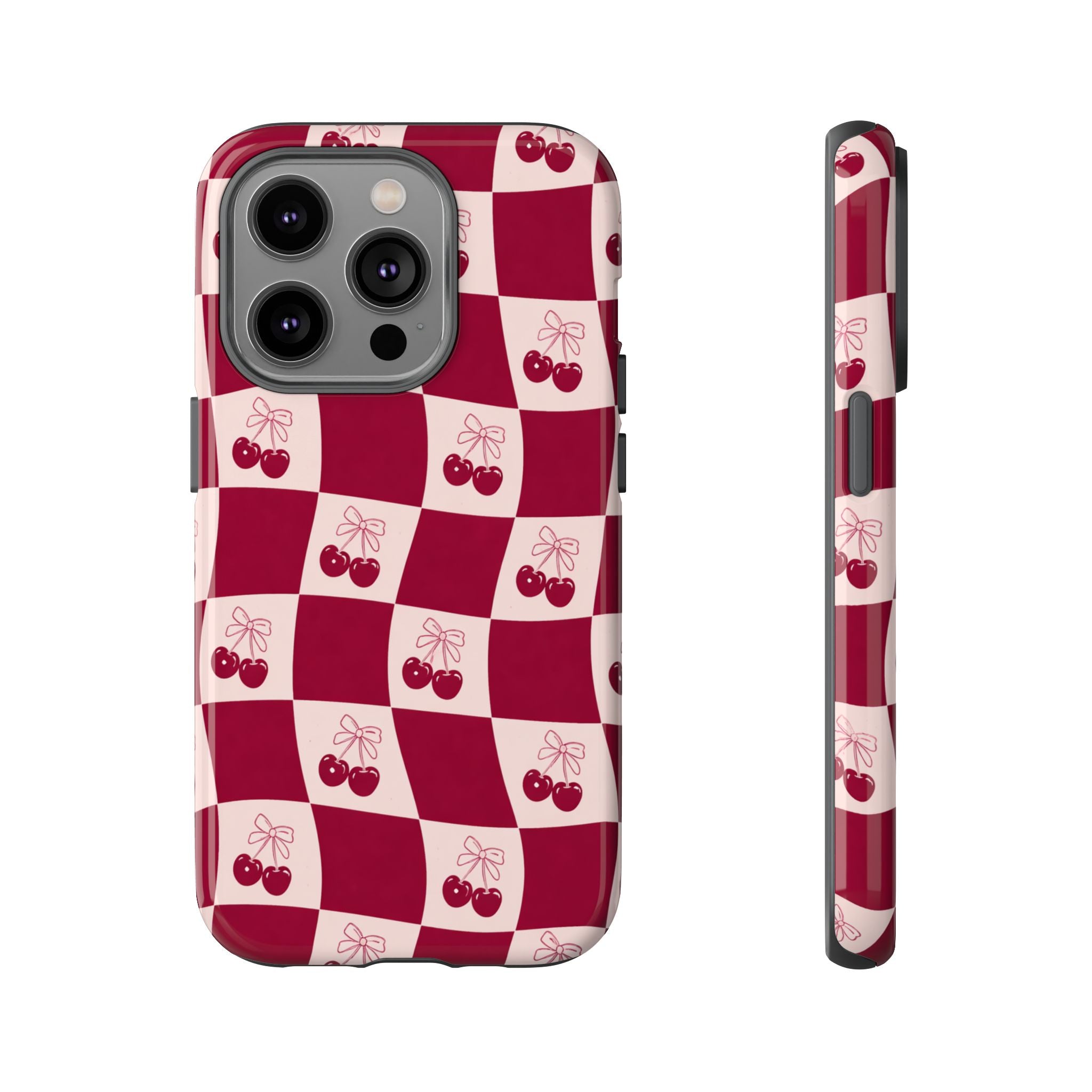 Cherry Checkerboard Tough Phone Case