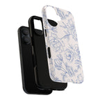 Phone Case — Blue Floral Sketch Tough Protective Case