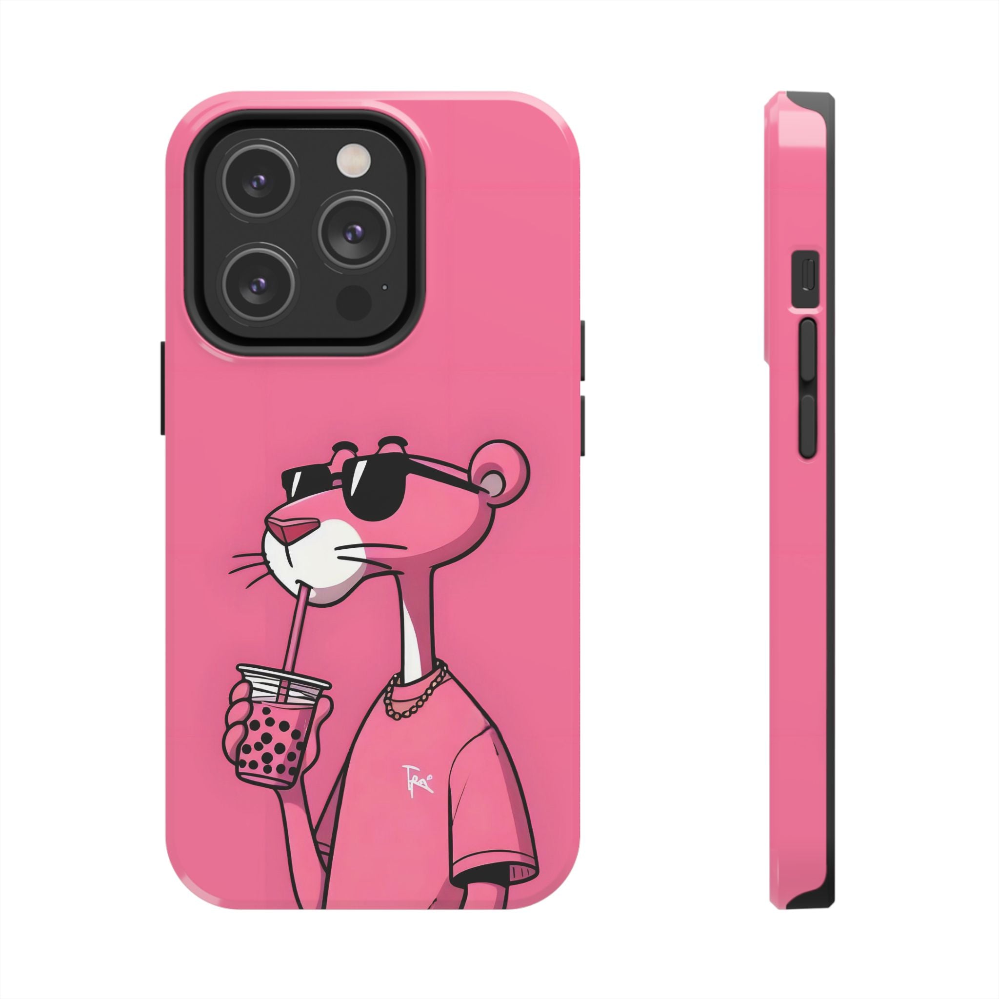 Pink Panther Bubble Tea Phone Case — Tough Protective iPhone Cover