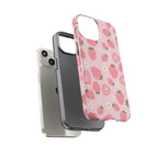 Strawberry Pattern Phone Case – Cute Pink Fruit Protective Tough Case