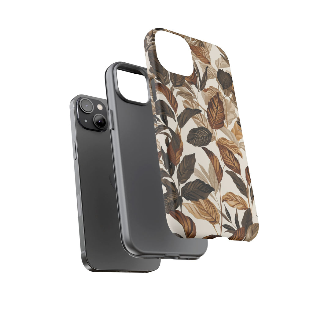 Autumn Leaves Phone Case — Brown Botanical Tough Case