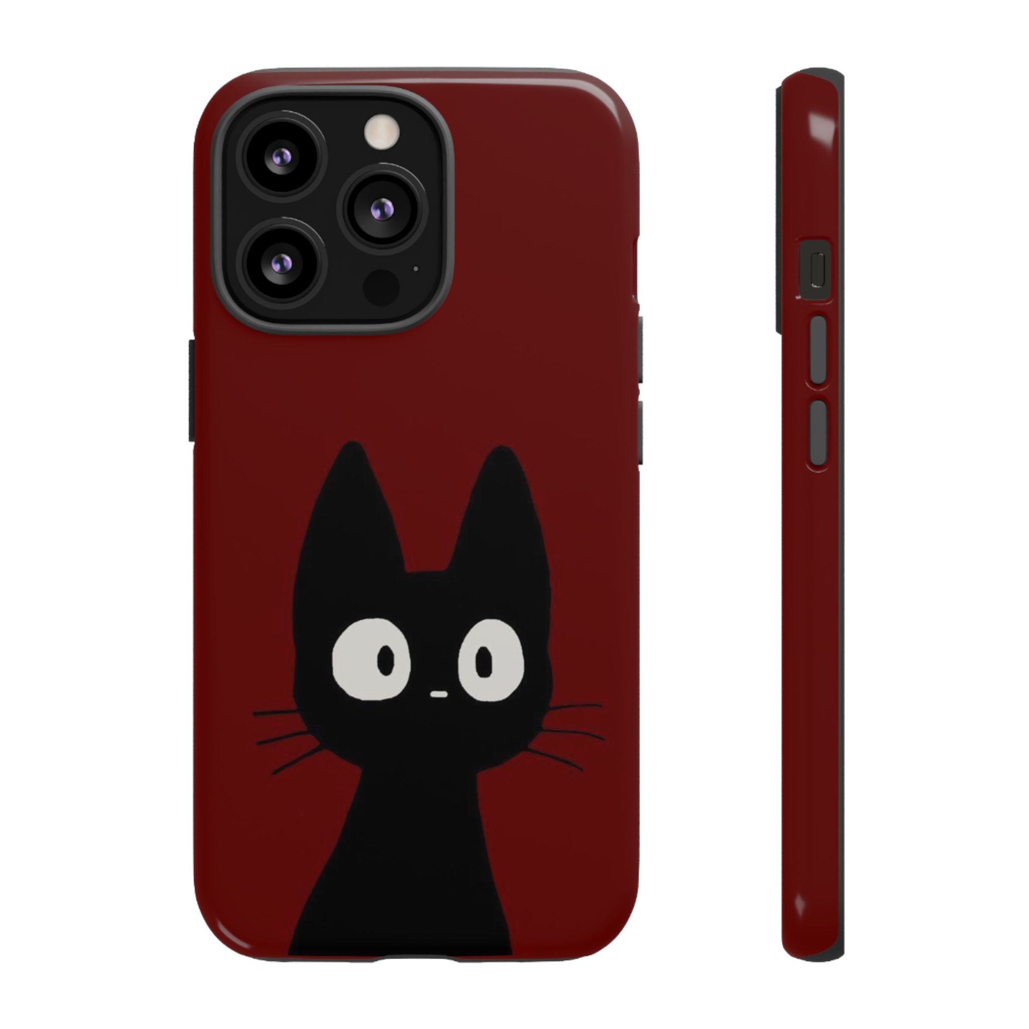 Black Cat Phone Case — Cute Kawaii Cat iPhone Cover ("Tough Cases")