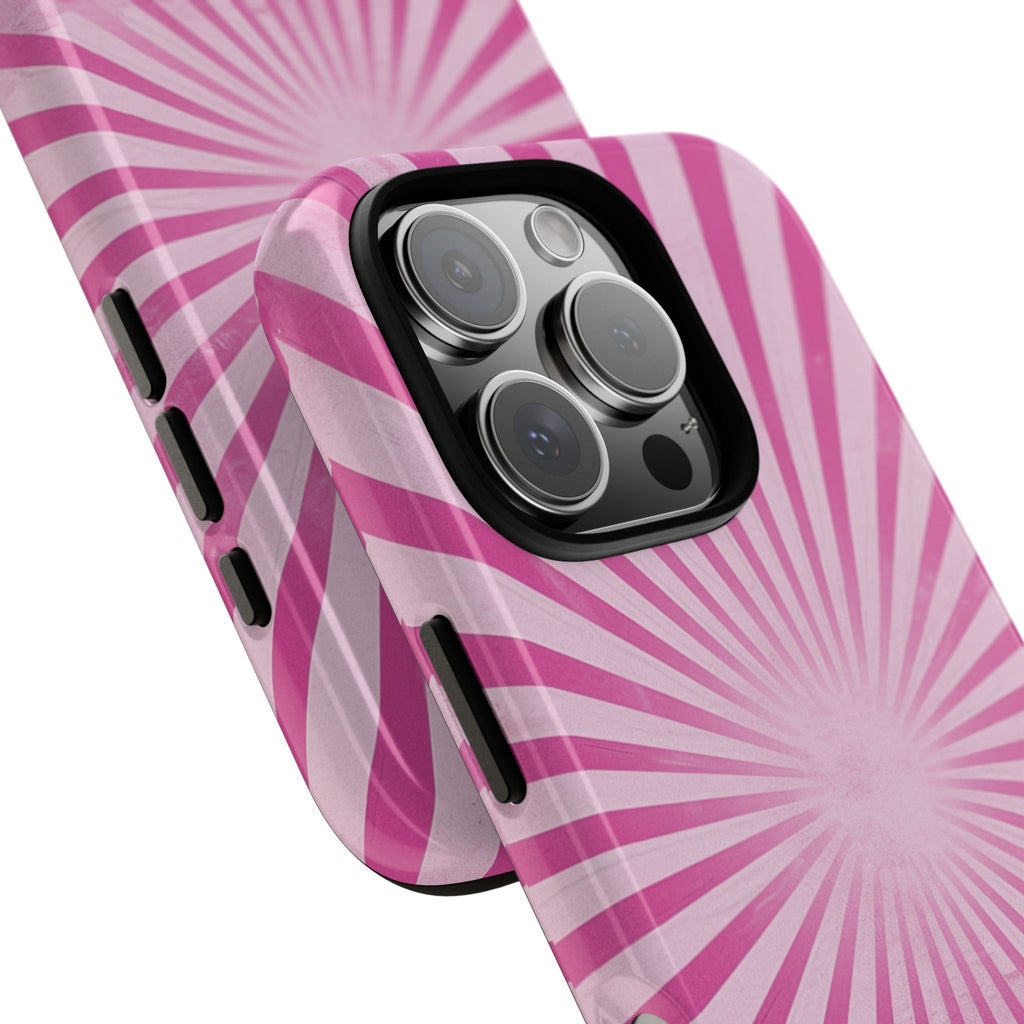 Pink Sunburst Tough Phone Case — Retro Radiant iPhone Cover