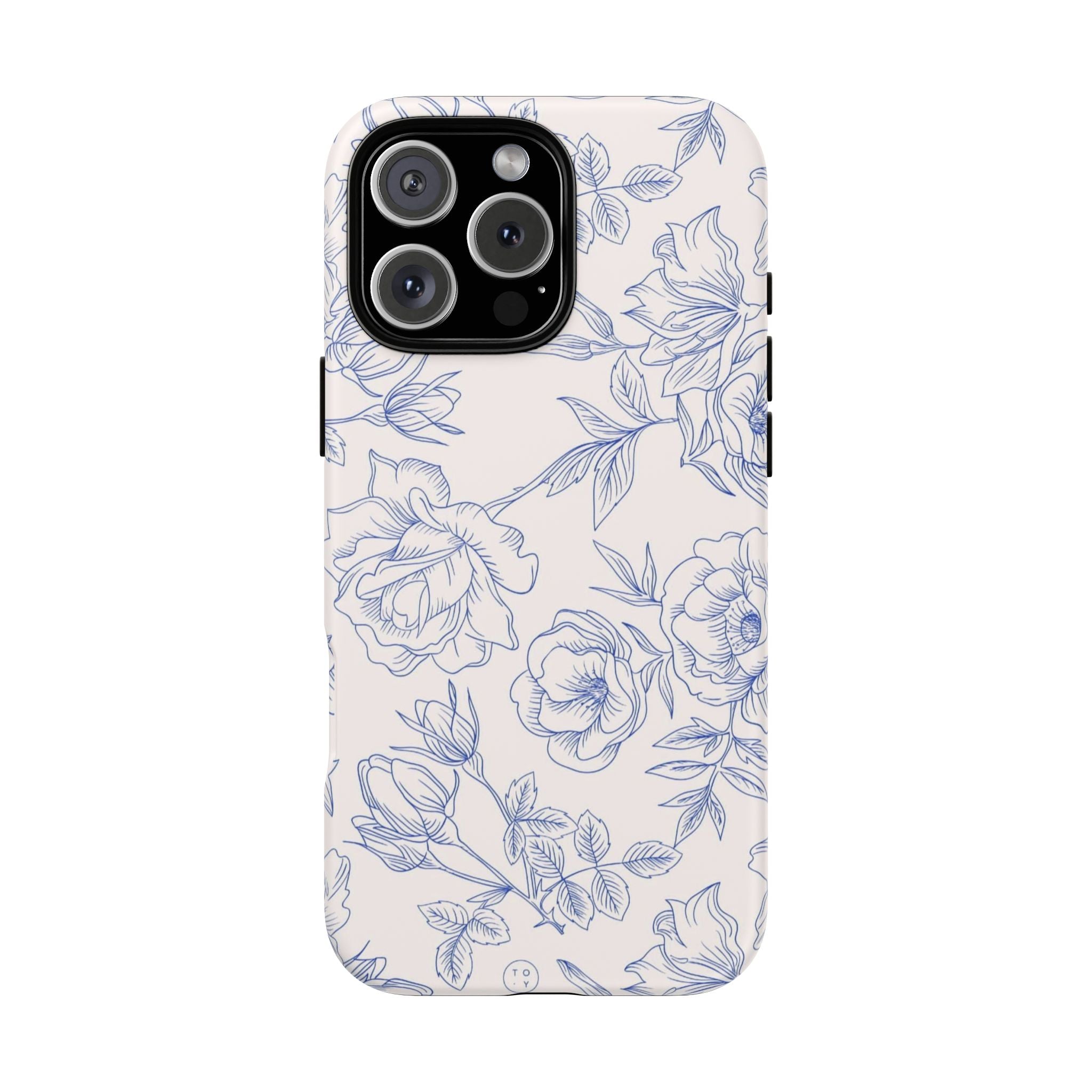 Phone Case — Blue Floral Sketch Tough Protective Case