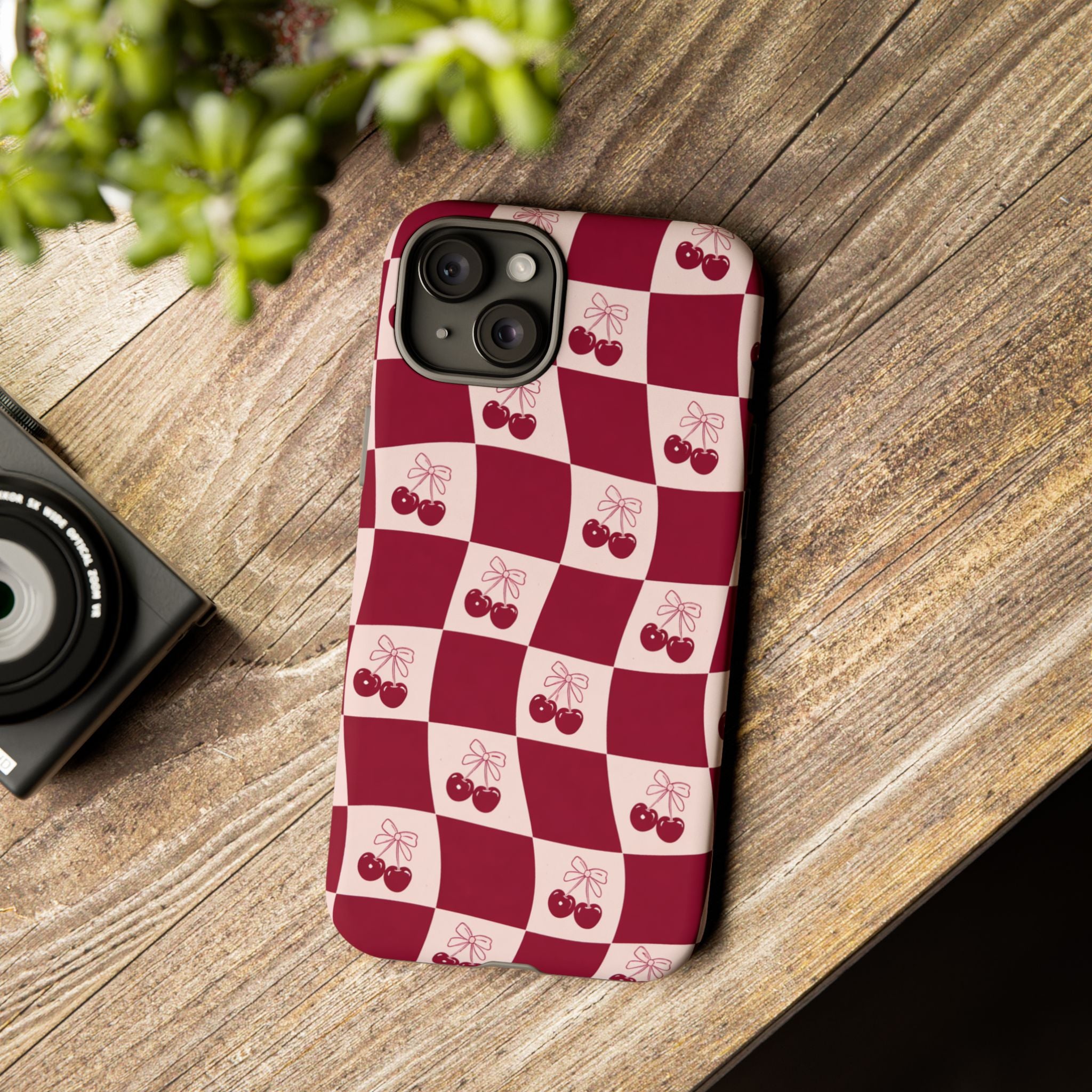 Cherry Checkerboard Tough Phone Case