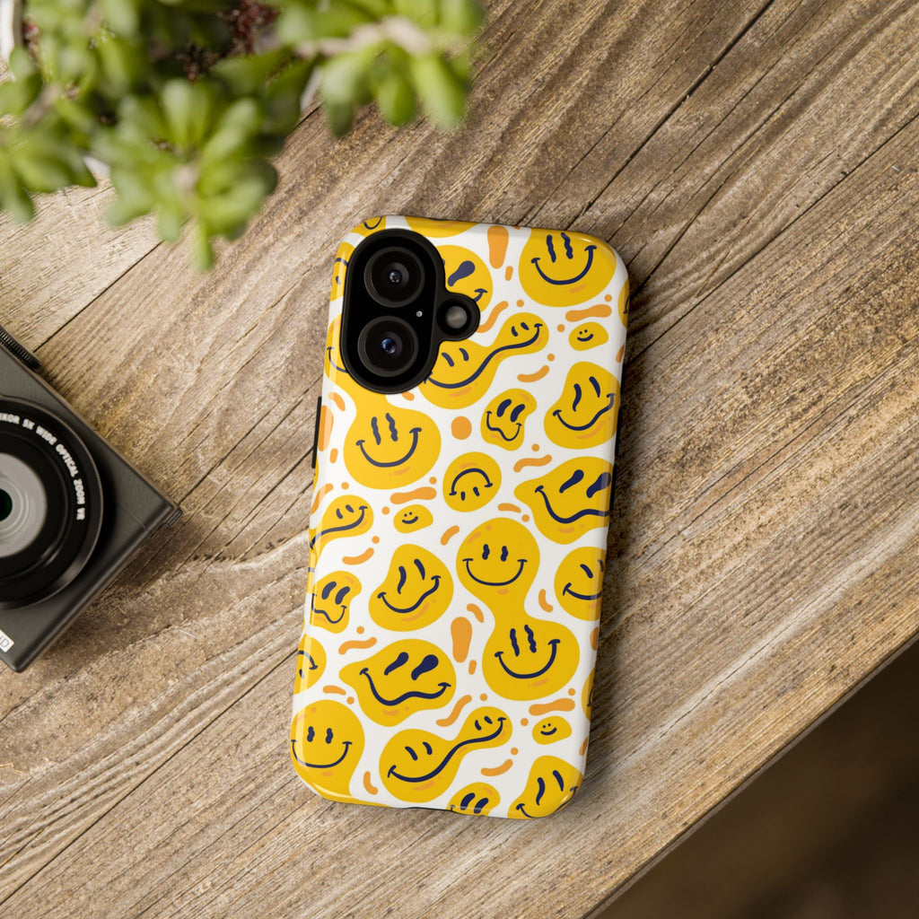 Smiley Melt Phone Case — Yellow Happy Face Protective Cover