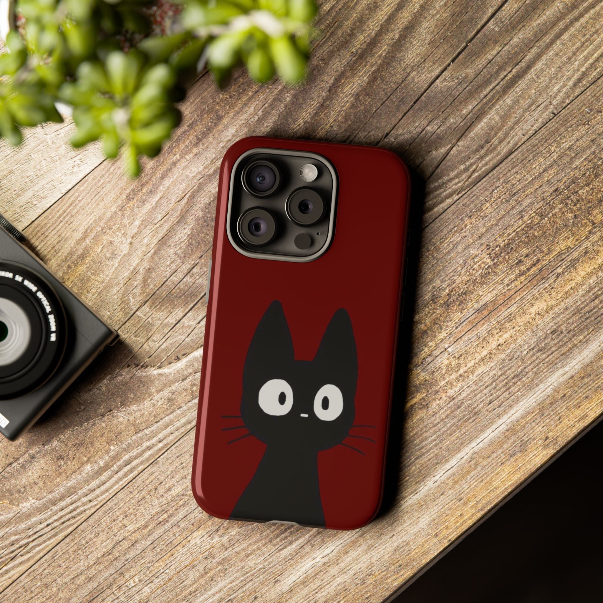 Black Cat Phone Case — Cute Kawaii Cat iPhone Cover ("Tough Cases")