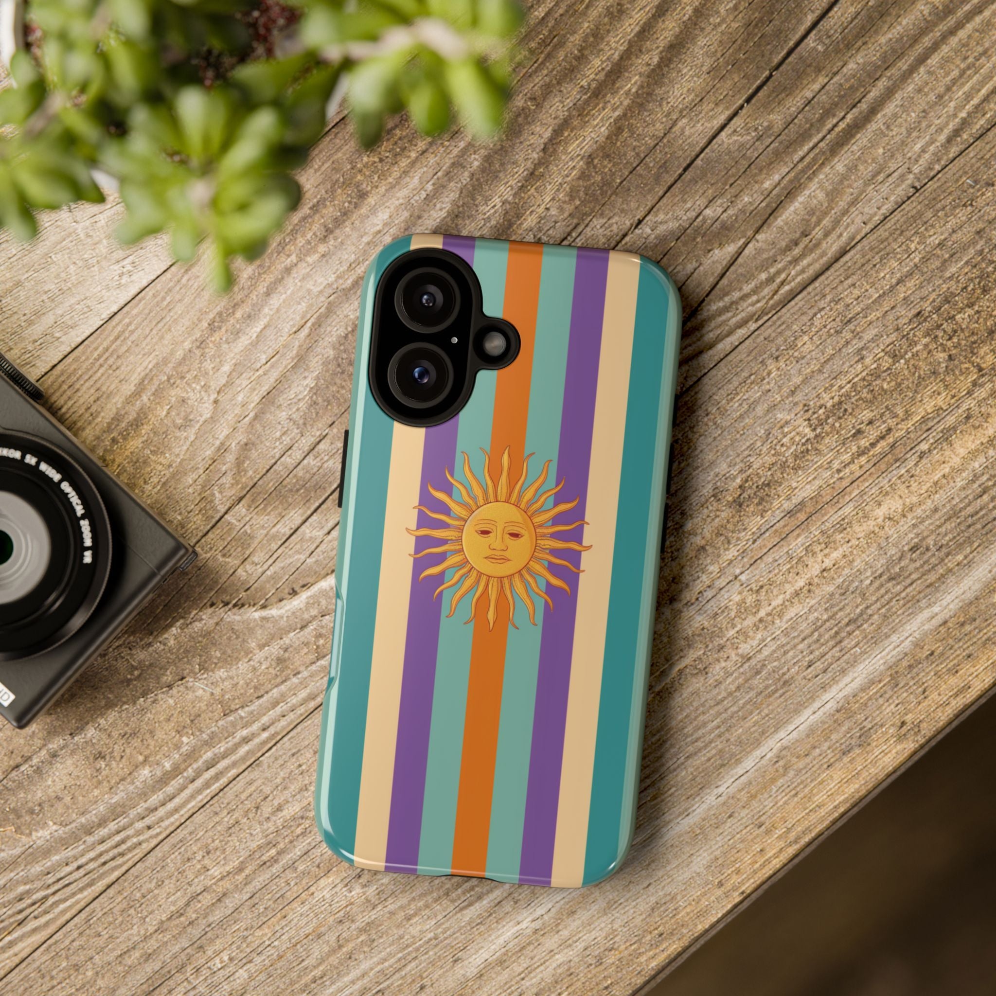Retro Sun Stripe Tough Phone Case