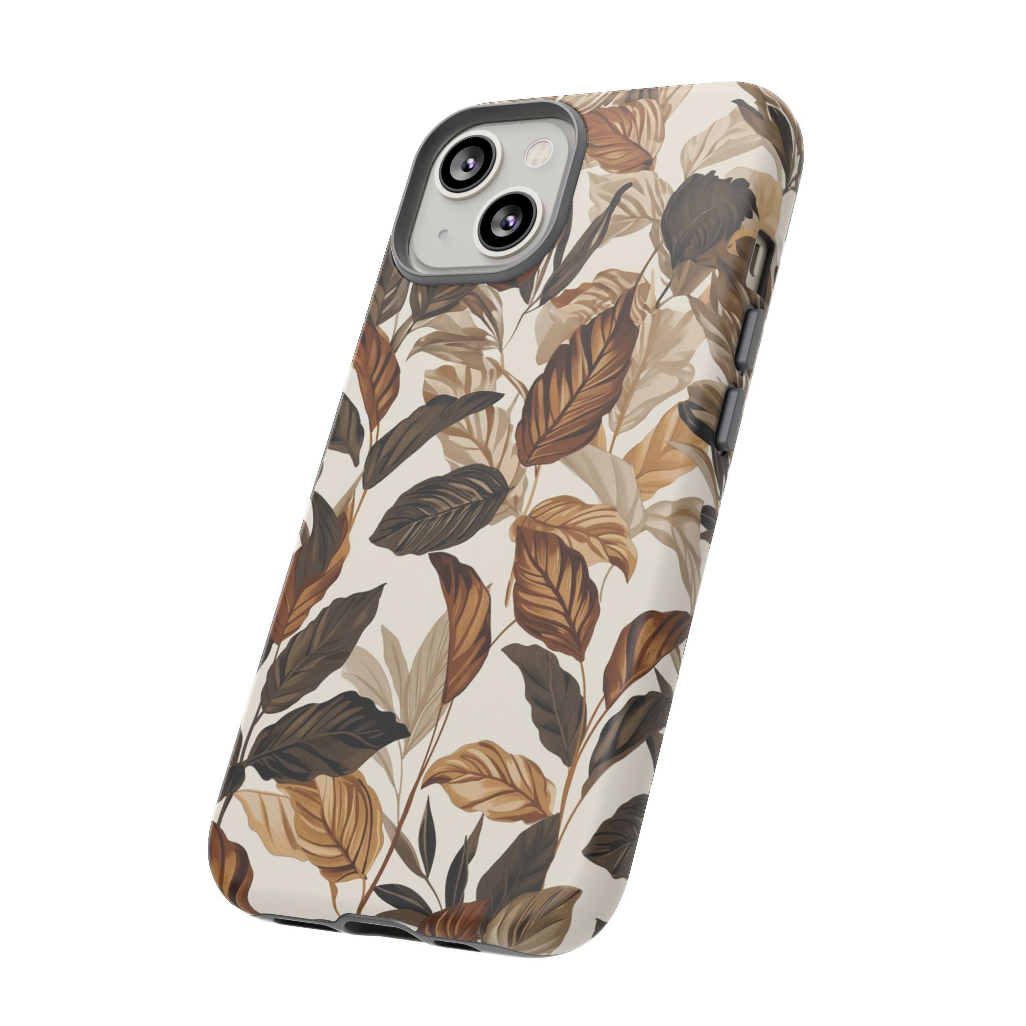 Autumn Leaves Phone Case — Brown Botanical Tough Case