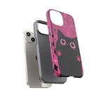 Cat Paw Pink Galaxy Phone Case — Cute Black Kitten iPhone Cover