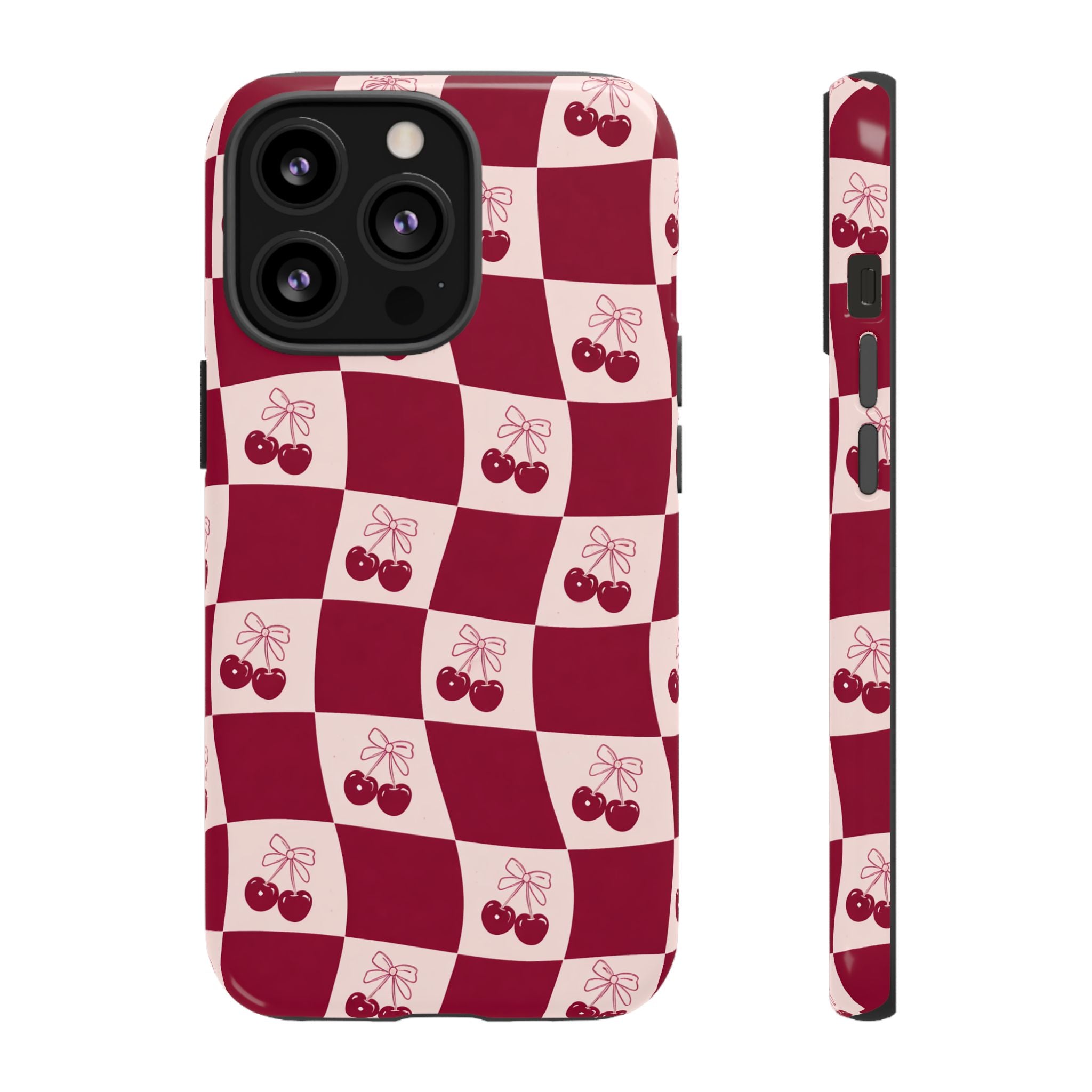 Cherry Checkerboard Tough Phone Case