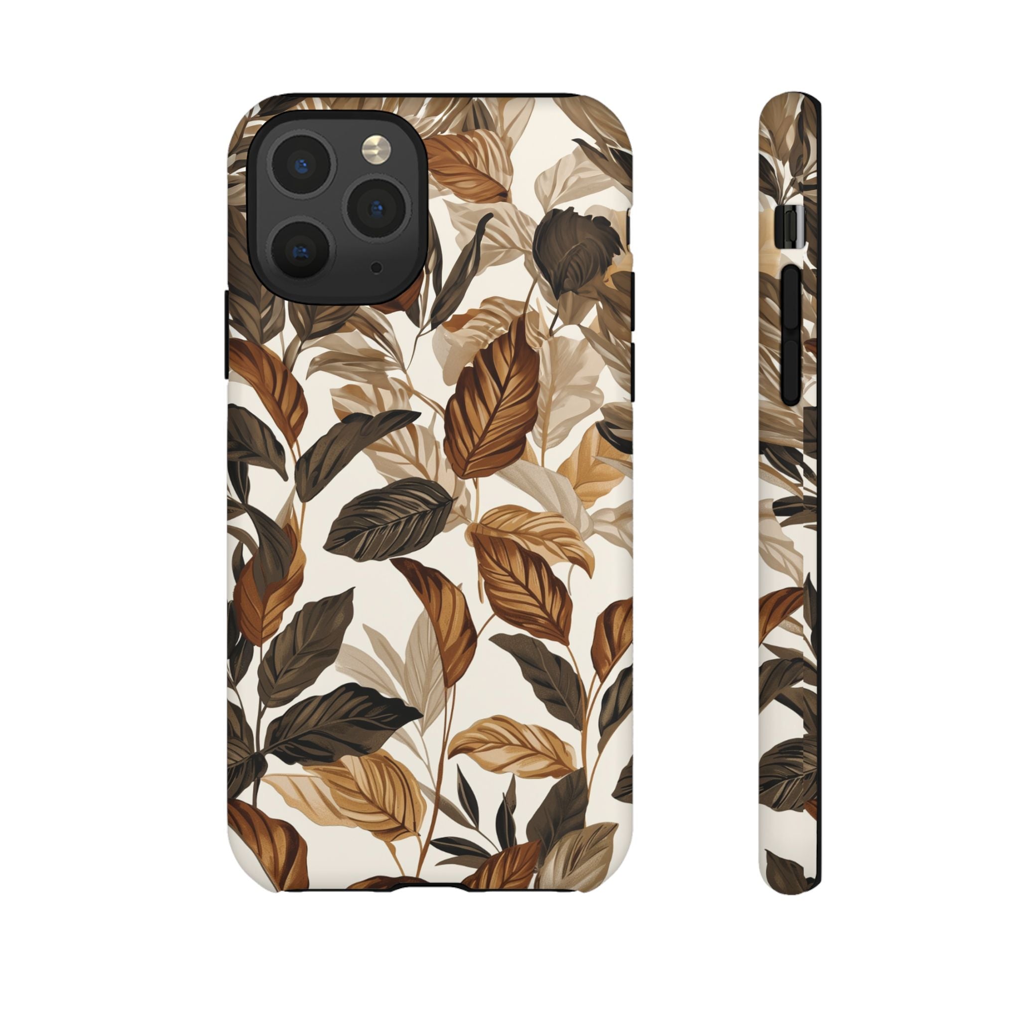 Autumn Leaves Phone Case — Brown Botanical Tough Case