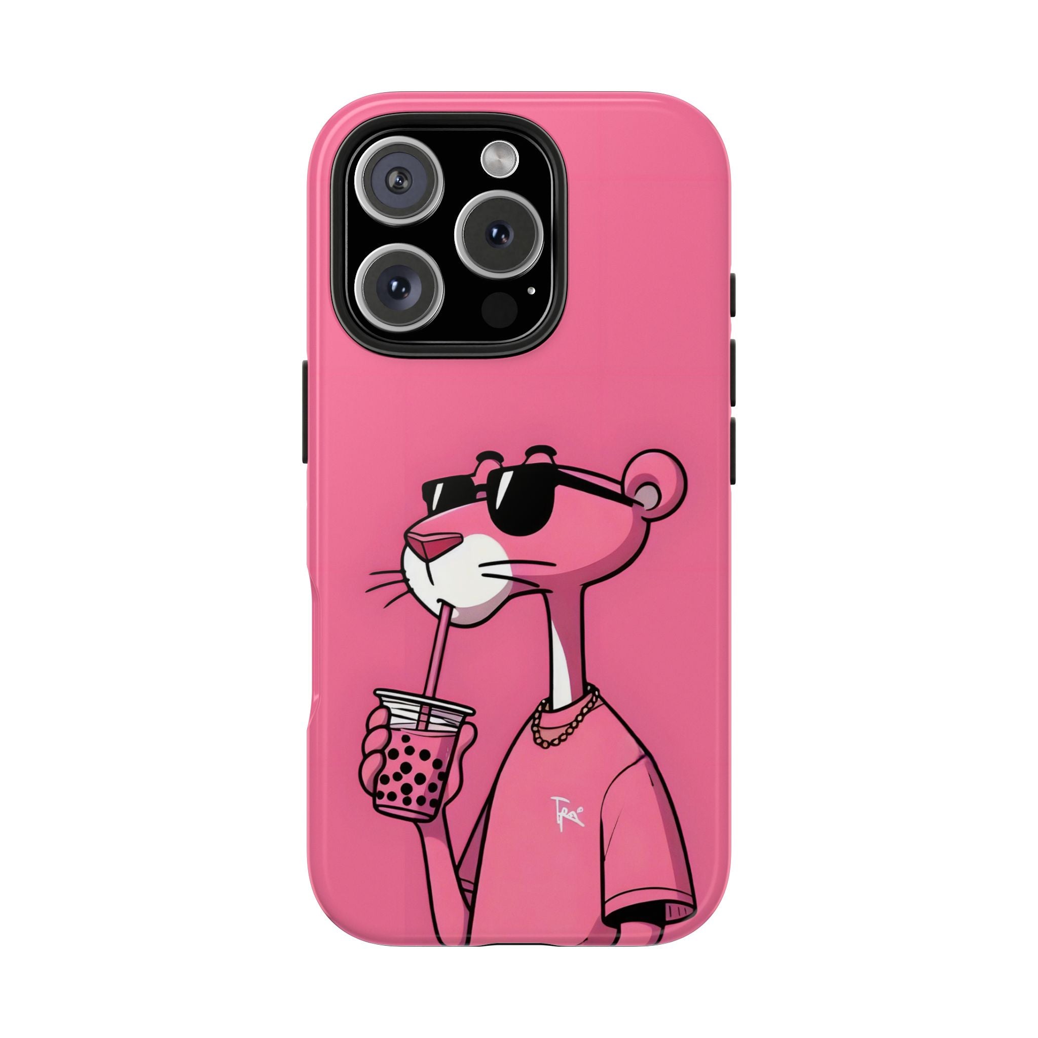 Pink Panther Bubble Tea Phone Case — Tough Protective iPhone Cover
