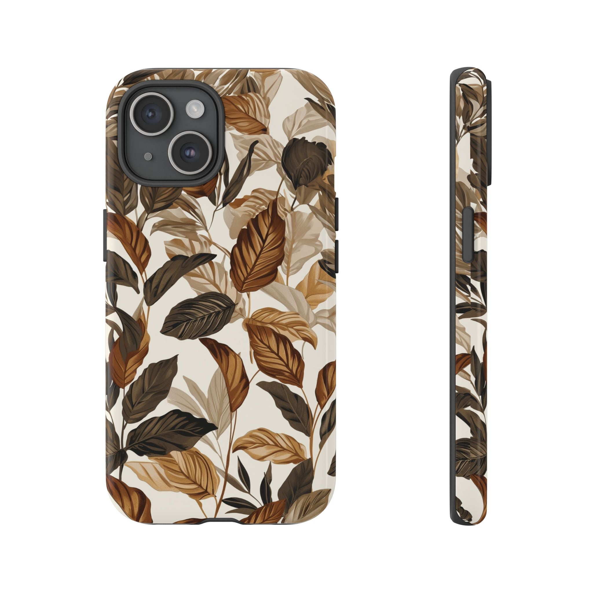Autumn Leaves Phone Case — Brown Botanical Tough Case