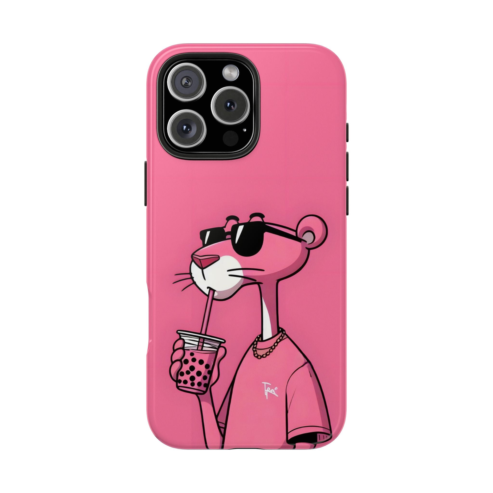 Pink Panther Bubble Tea Phone Case — Tough Protective iPhone Cover