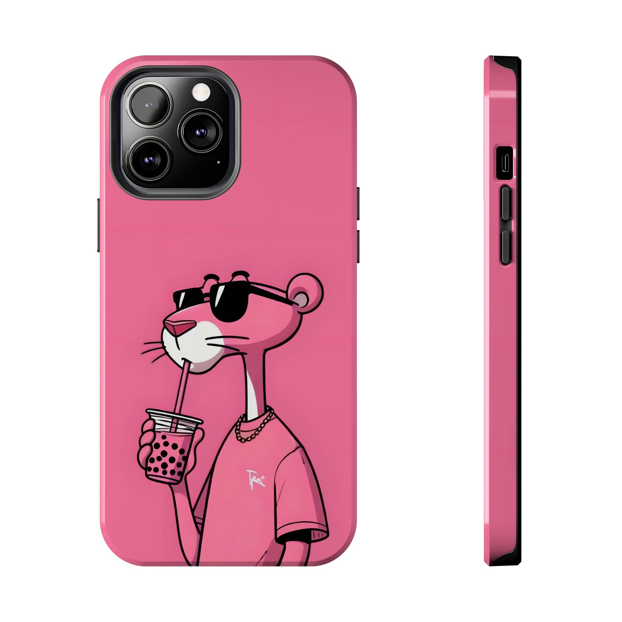 Pink Panther Bubble Tea Phone Case — Tough Protective iPhone Cover