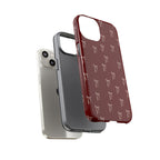 Red Bow Pattern Phone Case — Protective Tough Case with Elegant Holiday Ribbon Design
