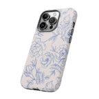 Phone Case — Blue Floral Sketch Tough Protective Case
