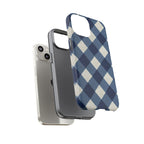 Blue Buffalo Plaid Tough Phone Case — Durable Protective iPhone Cover