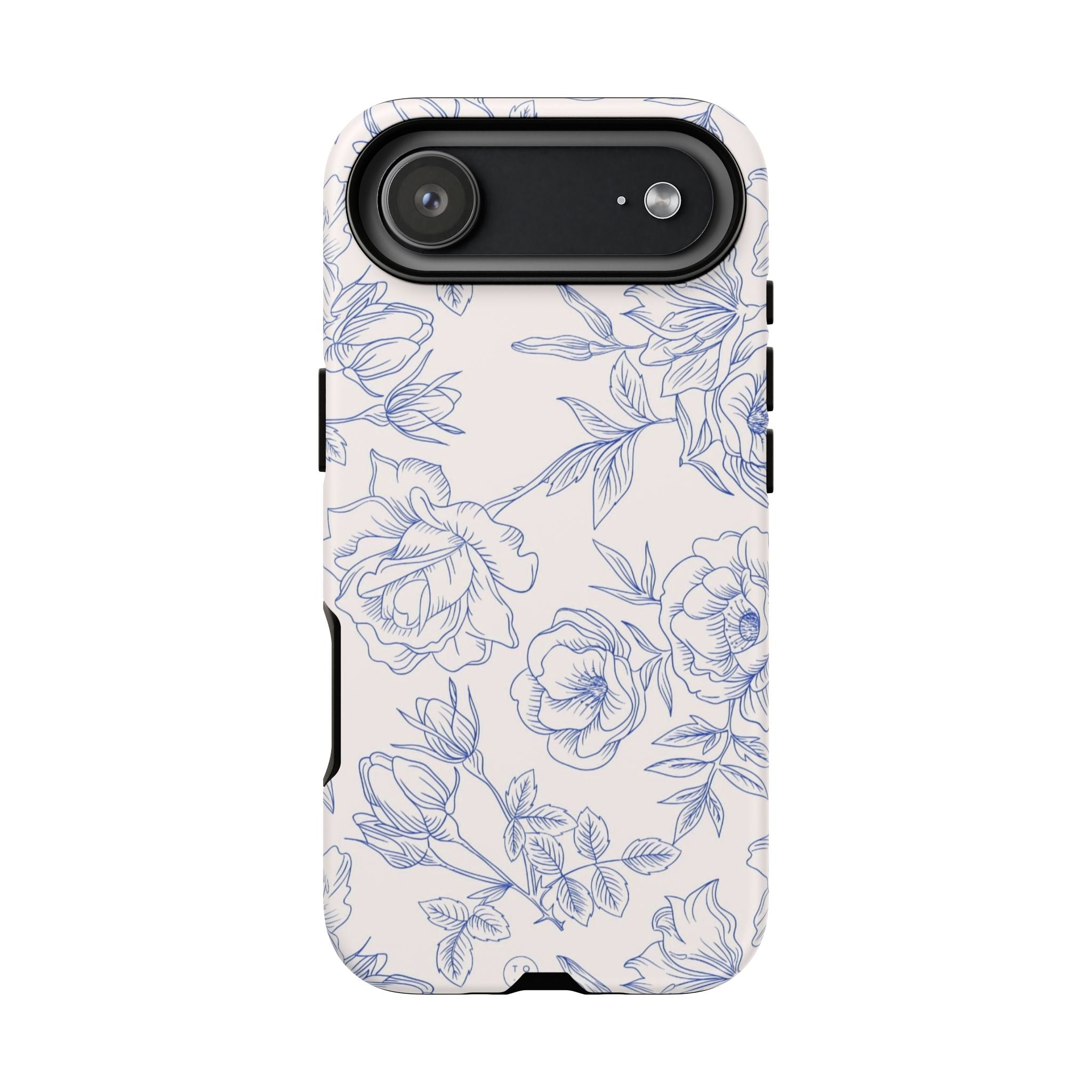Phone Case — Blue Floral Sketch Tough Protective Case