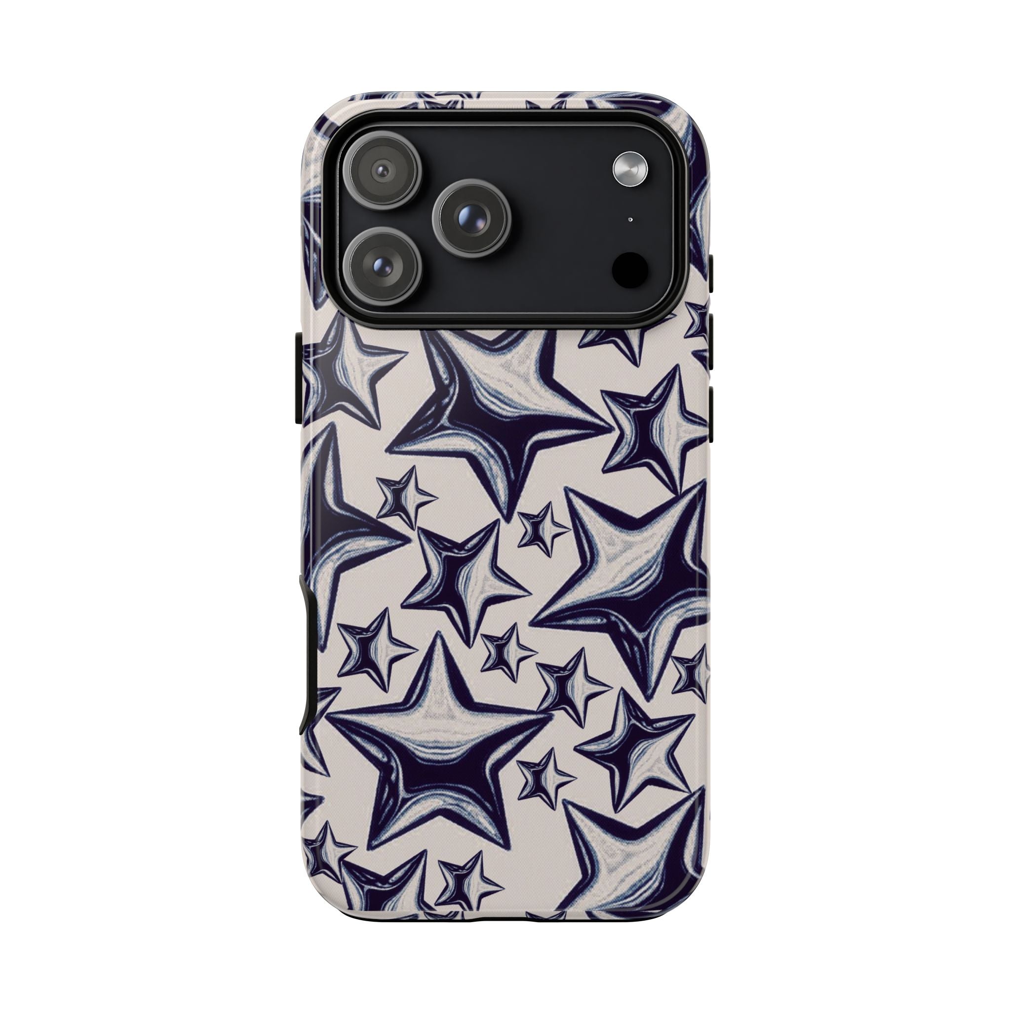 Star Sketch Tough Phone Case — Black & White Doodle Stars Protective Cover