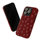 Red Bow Pattern Phone Case — Protective Tough Case with Elegant Holiday Ribbon Design