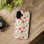Floral Rose Pattern Tough Phone Case — Durable Garden-Inspired Protection