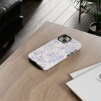 Phone Case — Blue Floral Sketch Tough Protective Case