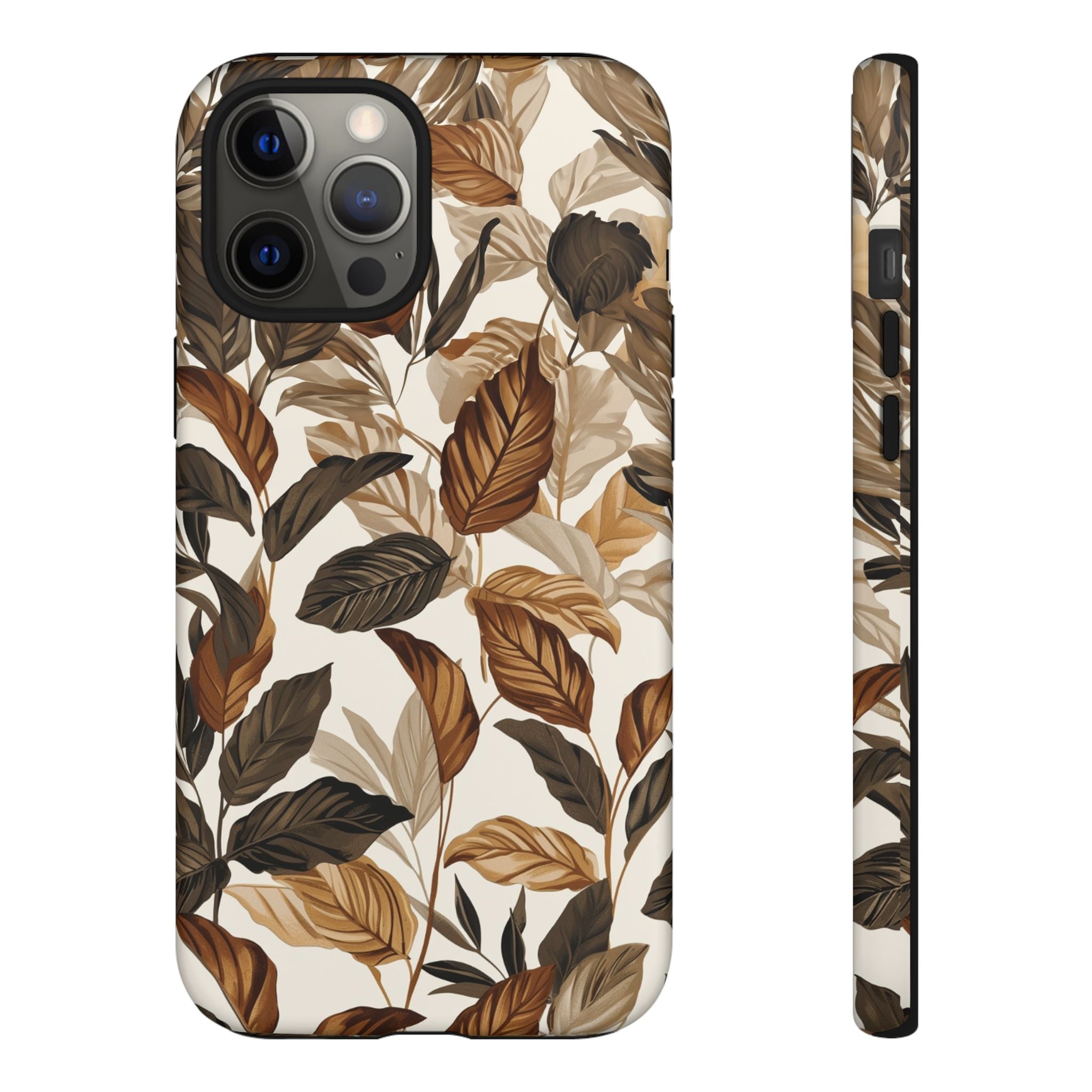 Autumn Leaves Phone Case — Brown Botanical Tough Case