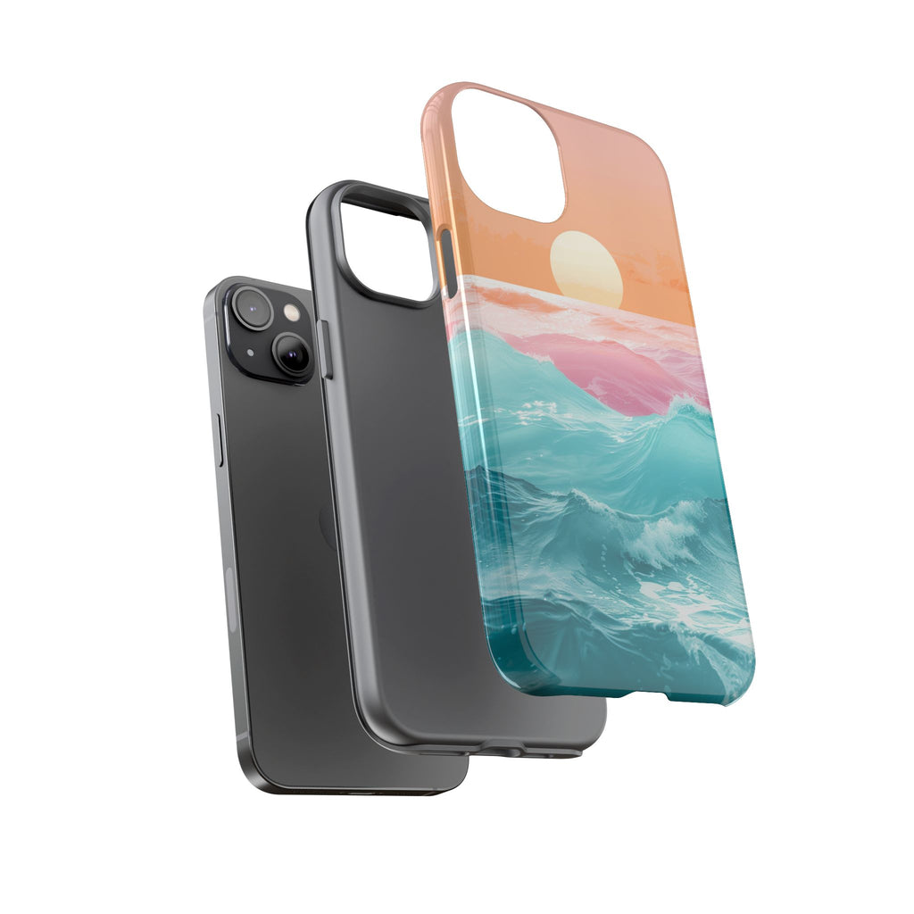 Sunset Ocean Tough Phone Case — Pastel Waves iPhone Cover