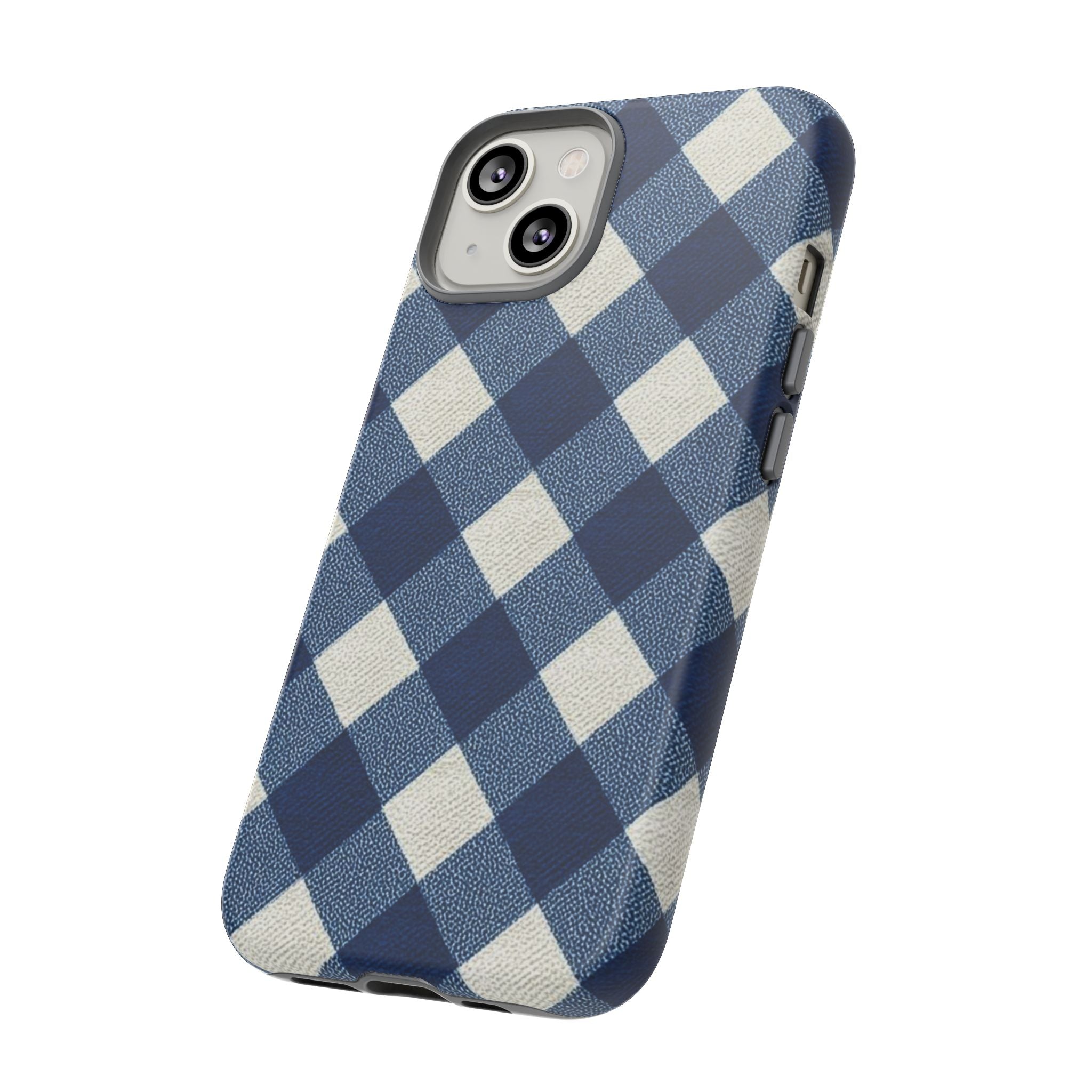 Blue Buffalo Plaid Tough Phone Case — Durable Protective iPhone Cover