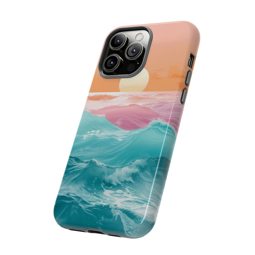 Sunset Ocean Tough Phone Case — Pastel Waves iPhone Cover