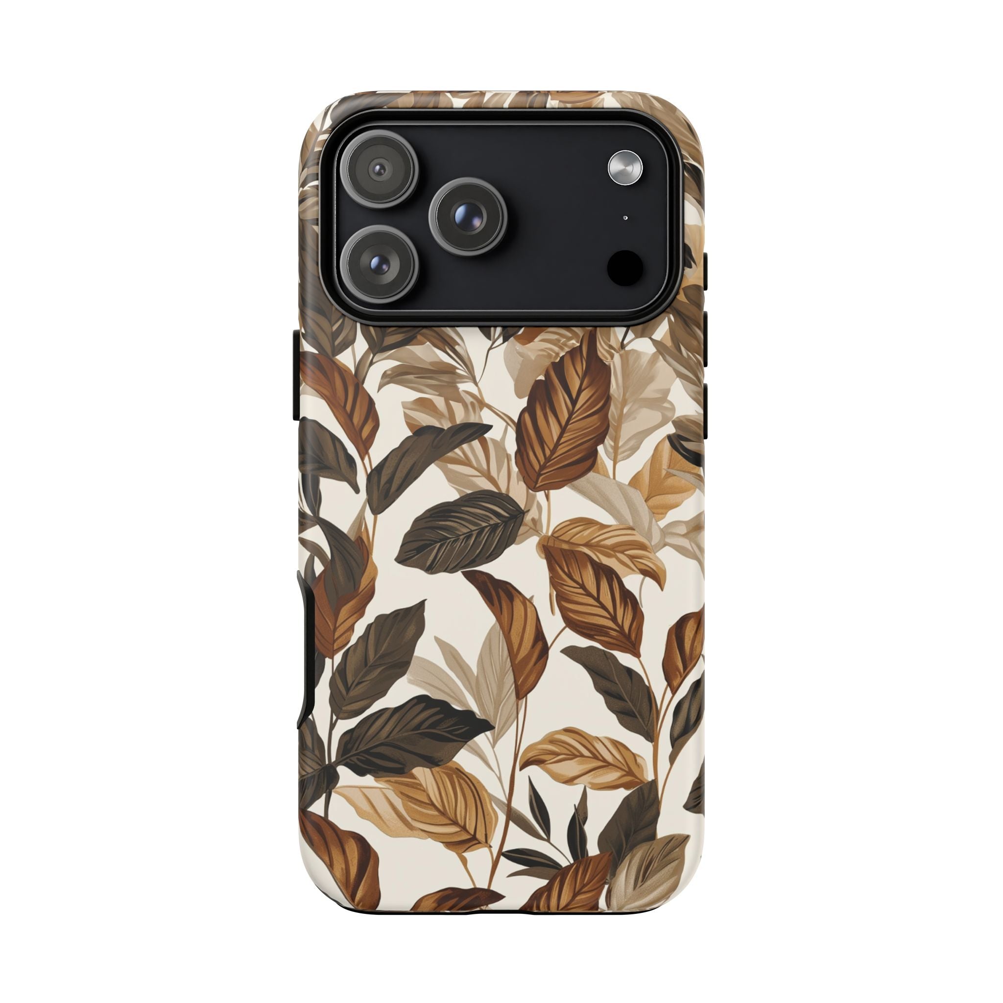 Autumn Leaves Phone Case — Brown Botanical Tough Case