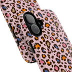 Pink Leopard Print Tough Phone Case — Durable Protective iPhone Cover