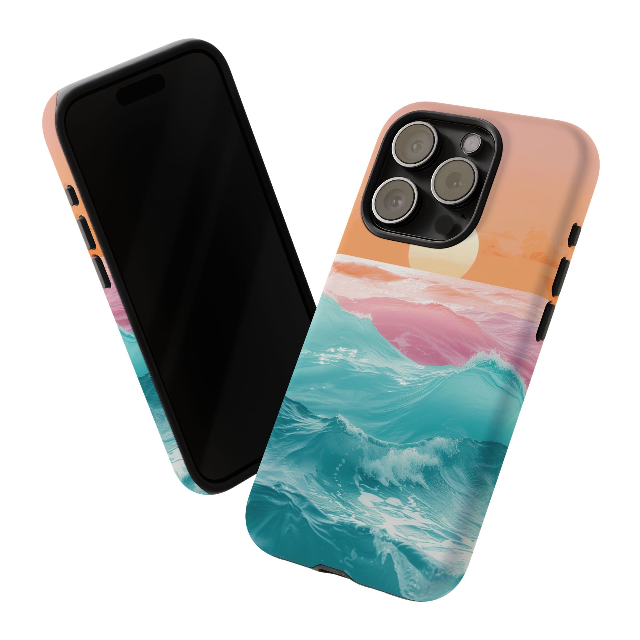 Sunset Ocean Tough Phone Case — Pastel Waves iPhone Cover