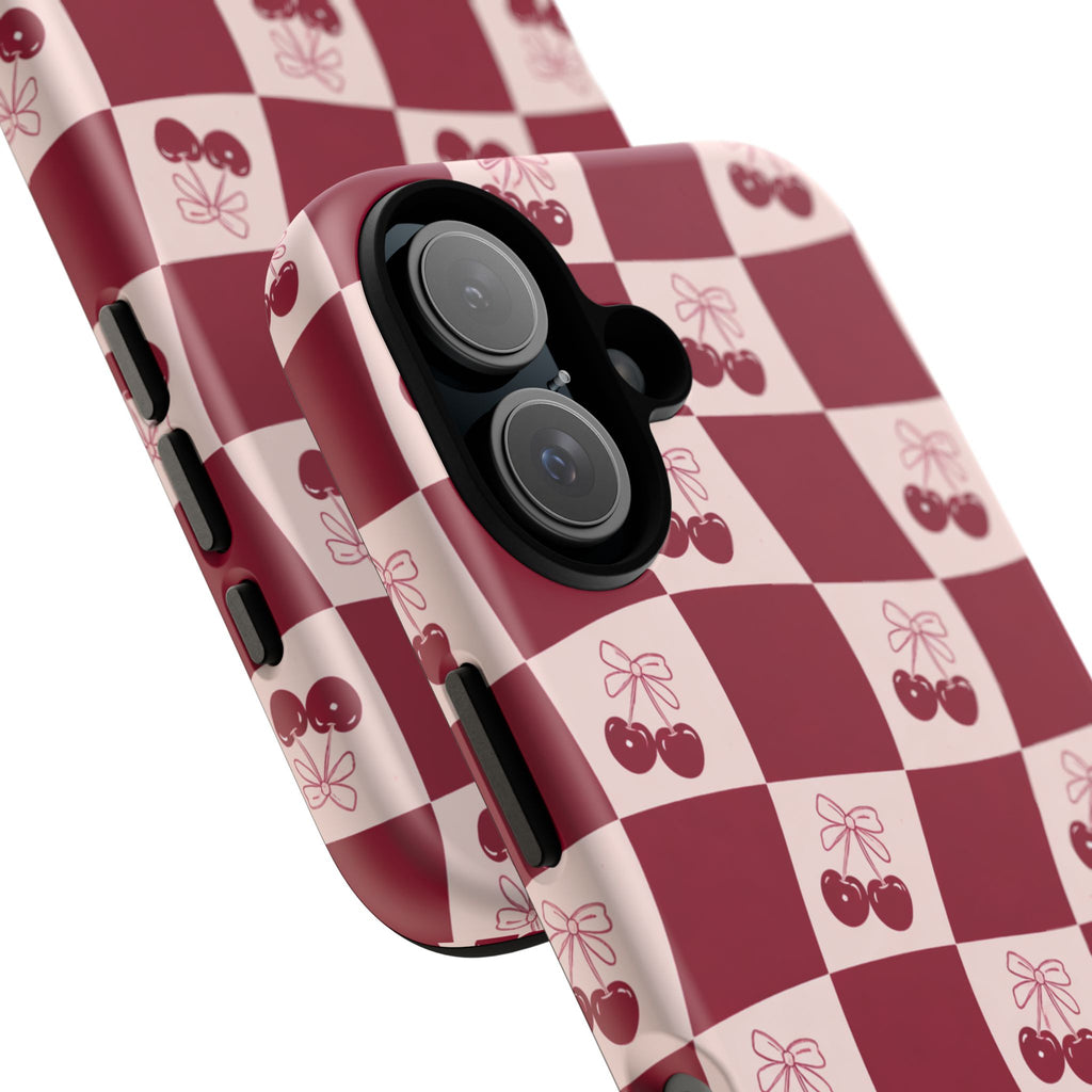 Cherry Checkerboard Tough Phone Case