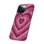 Pink Retro Heart Tough Phone Case – Star Accent Protective Cover