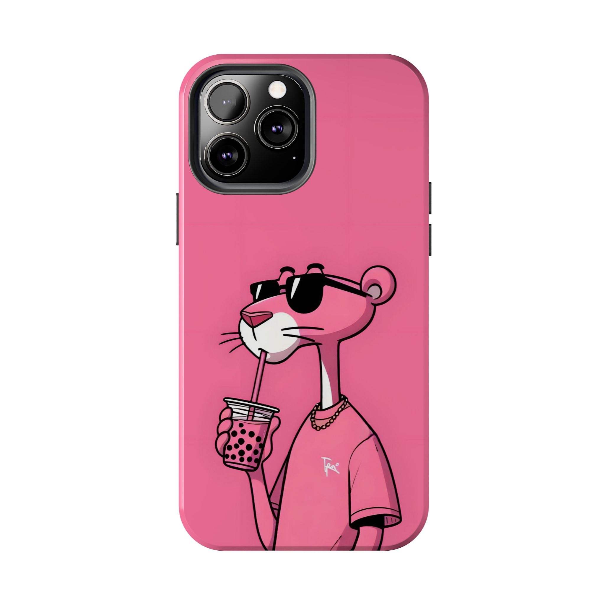 Pink Panther Bubble Tea Phone Case — Tough Protective iPhone Cover